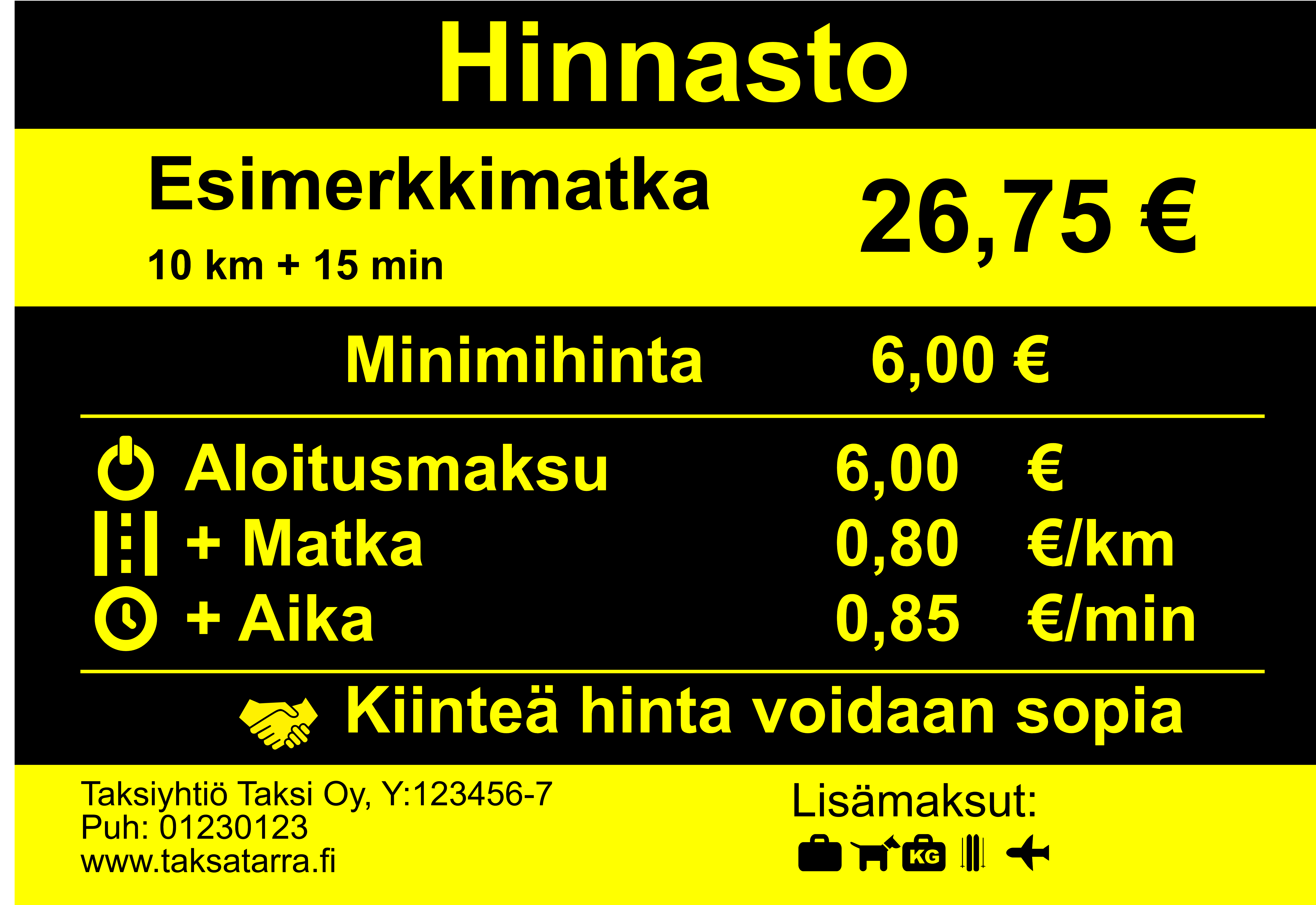 Suunnittele taksimatka hinnasto helposti verkossa